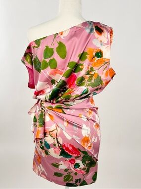Hello Molly Floral Asymmetrical Mini Dress XS Wedding Guest ⭐
